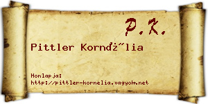 Pittler Kornélia névjegykártya